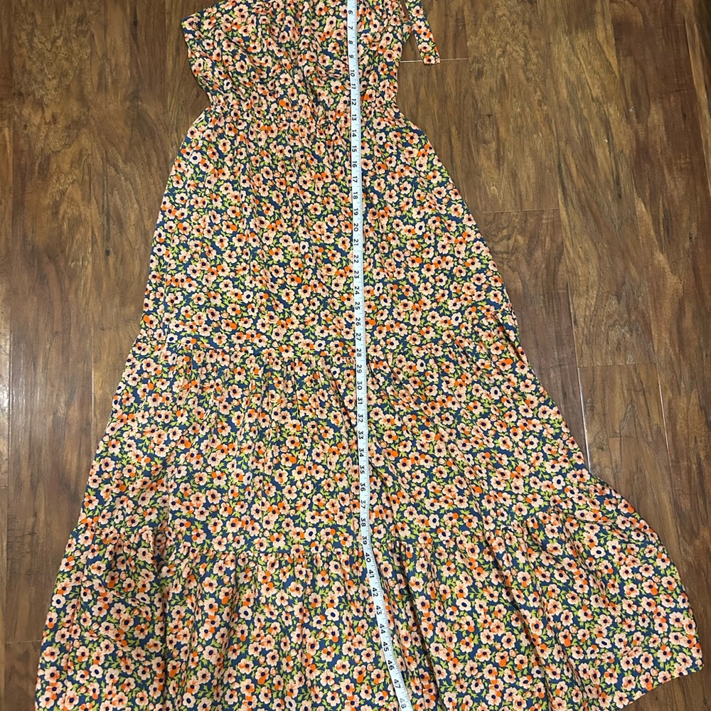 One-Shoulder Flowy Maxi Dress Women’s Size Medium Floral Print Multicolore - Picture 5 of 6